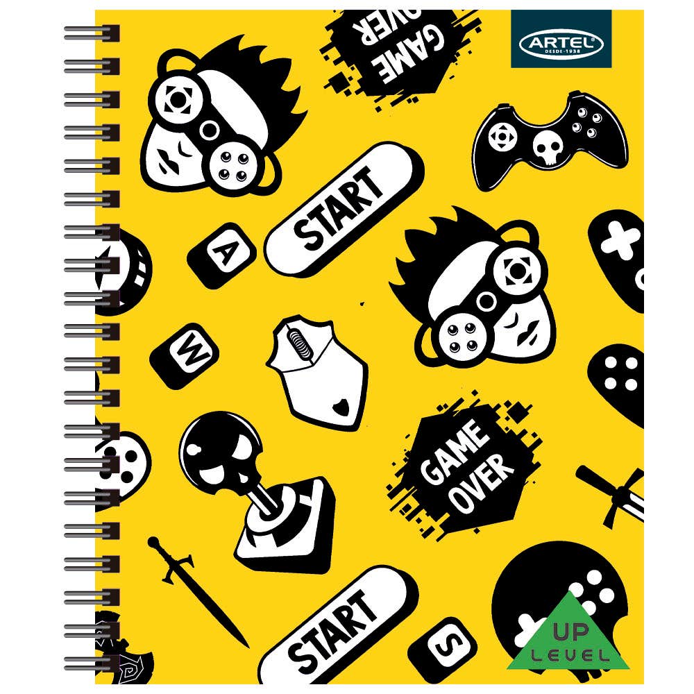 Cuaderno Universitario Level up 100 Hojas 7mm. Diseño Aleatorio Artel