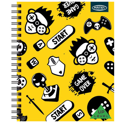 Cuaderno Universitario Level up 100 Hojas 7mm. Diseño Aleatorio Artel