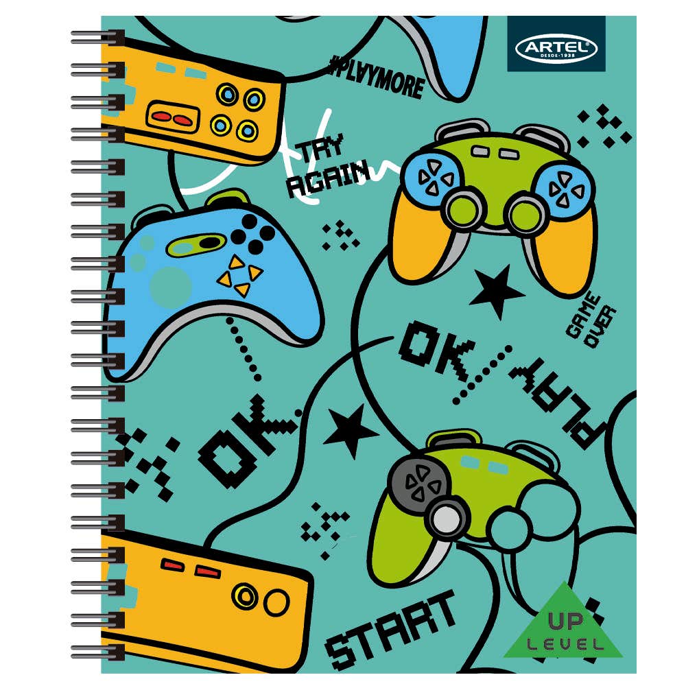 Cuaderno Universitario Level up 100 Hojas 7mm. Diseño Aleatorio Artel