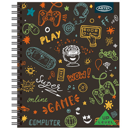 Cuaderno Universitario Level up 100 Hojas 7mm. Diseño Aleatorio Artel