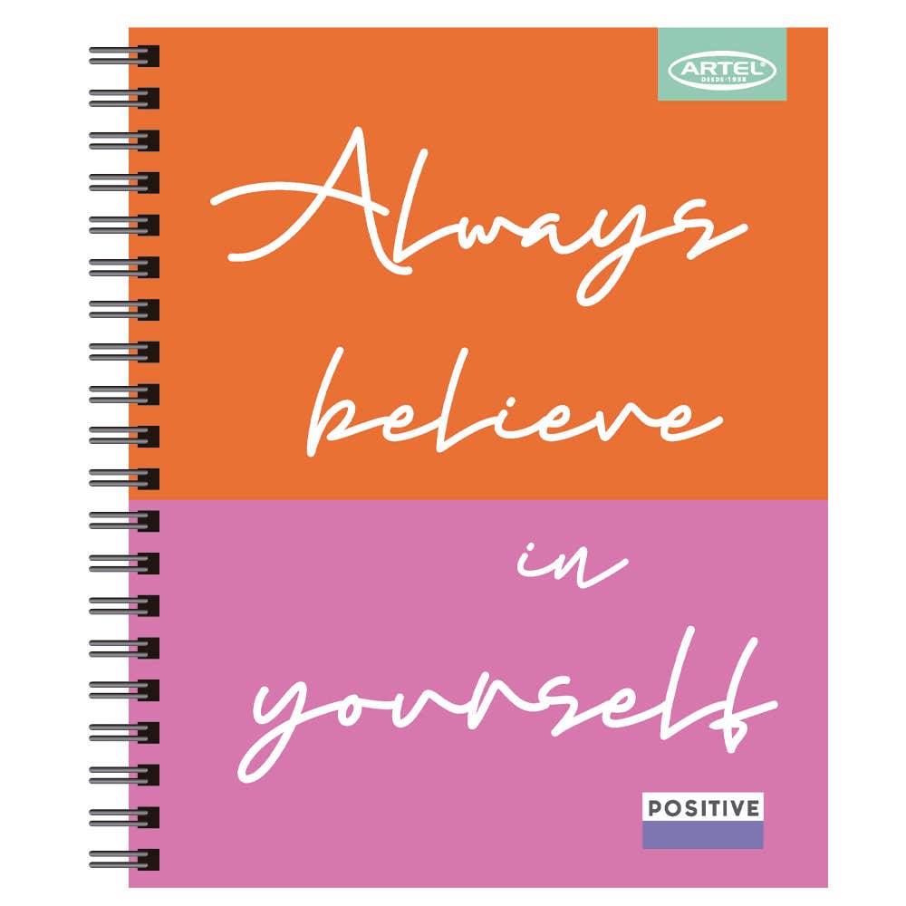Cuaderno Universitario Positive Bold 100 Hojas 7mm. Diseño Aleatorio Artel