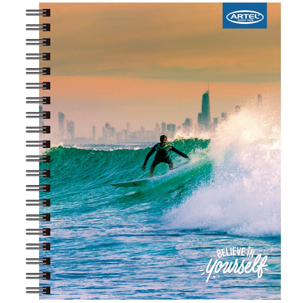 Cuaderno Universitario Belive in Yourself 100 Hojas 7mm. Diseño Aleatorio Artel