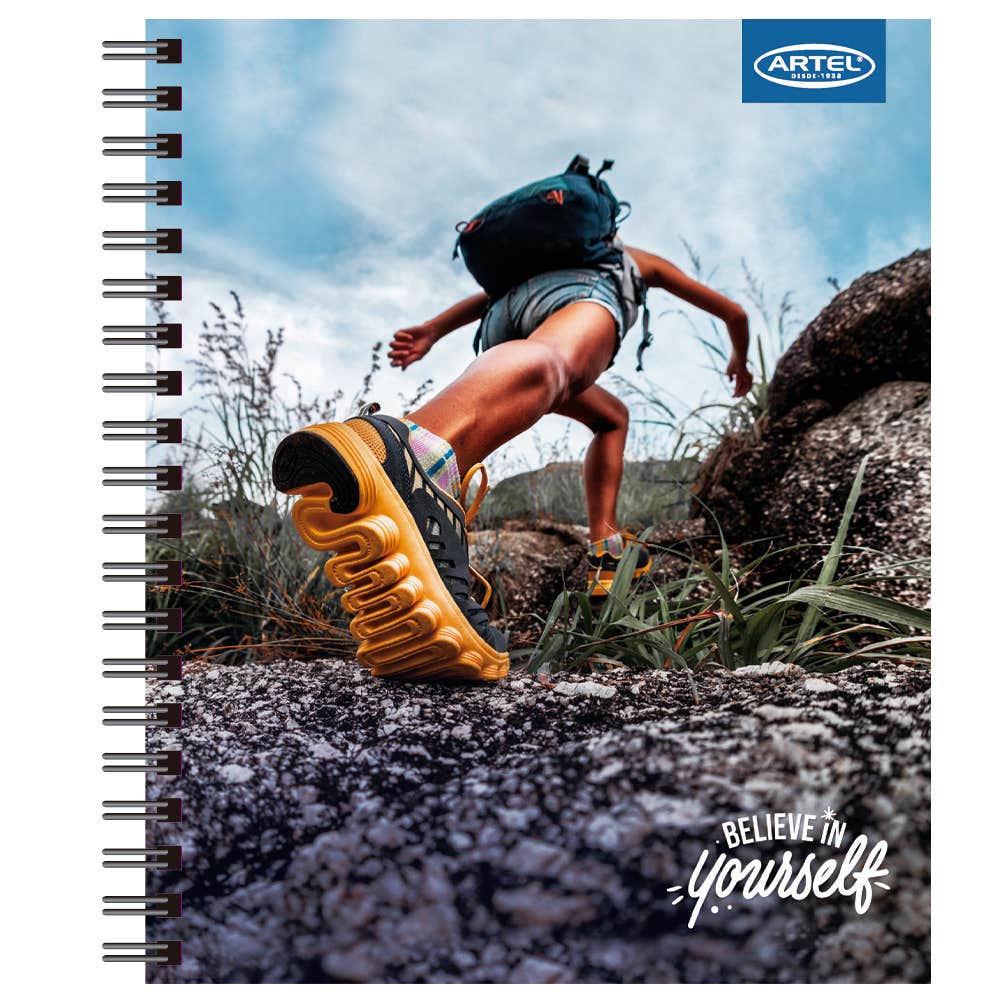 Cuaderno Universitario Belive in Yourself 100 Hojas 7mm. Diseño Aleatorio Artel