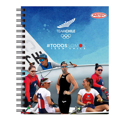 Cuaderno Universitario Team Chile 1 100 Hojas 7mm. Diseño Aleatorio Artel