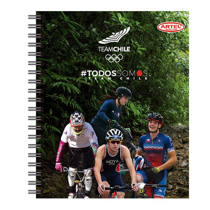 Cuaderno Universitario Team Chile 2 100 Hojas 7mm. Diseño Aleatorio Artel