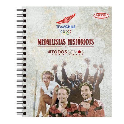 Cuaderno Universitario Team Chile 2 100 Hojas 7mm. Diseño Aleatorio Artel
