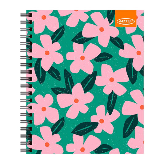 CUADERNO UNIVERSITARIO 100H 7MM FLORAL ARTEL