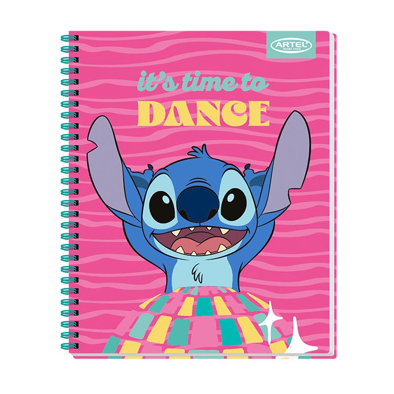Cuaderno Universitario 100 Hojas 7mm Stitch Disco