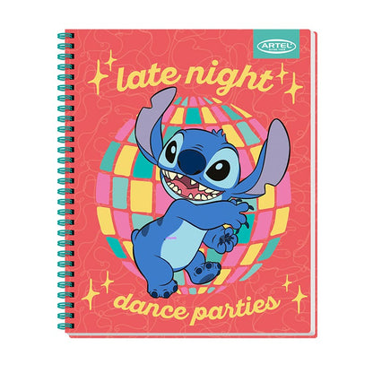 Cuaderno Universitario 100 Hojas 7mm Stitch Disco