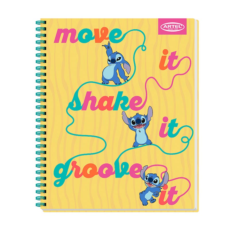 Cuaderno Universitario 100 Hojas 7mm Stitch Disco