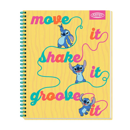 Cuaderno Universitario 100 Hojas 7mm Stitch Disco