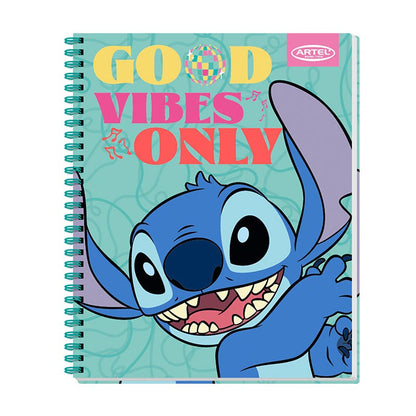 Cuaderno Universitario 100 Hojas 7mm Stitch Disco