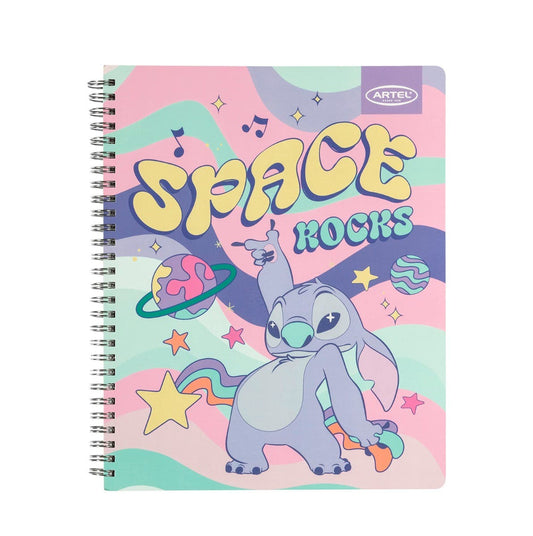 Cuaderno Universitario 100 Hojas 7mm Stitch Pastel