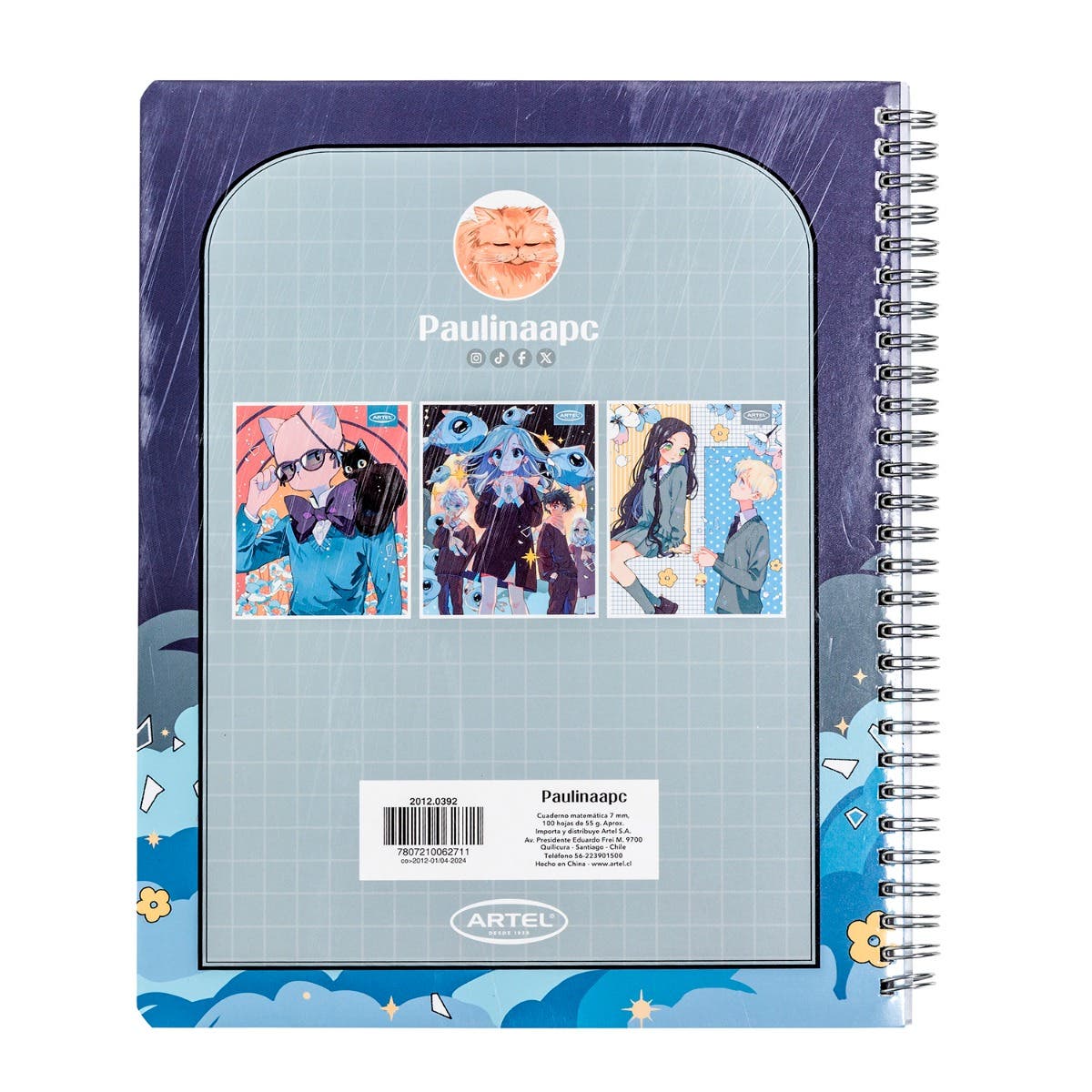 Cuaderno Universitario 100 Hojas 7mm Ilustradoras Chilenas