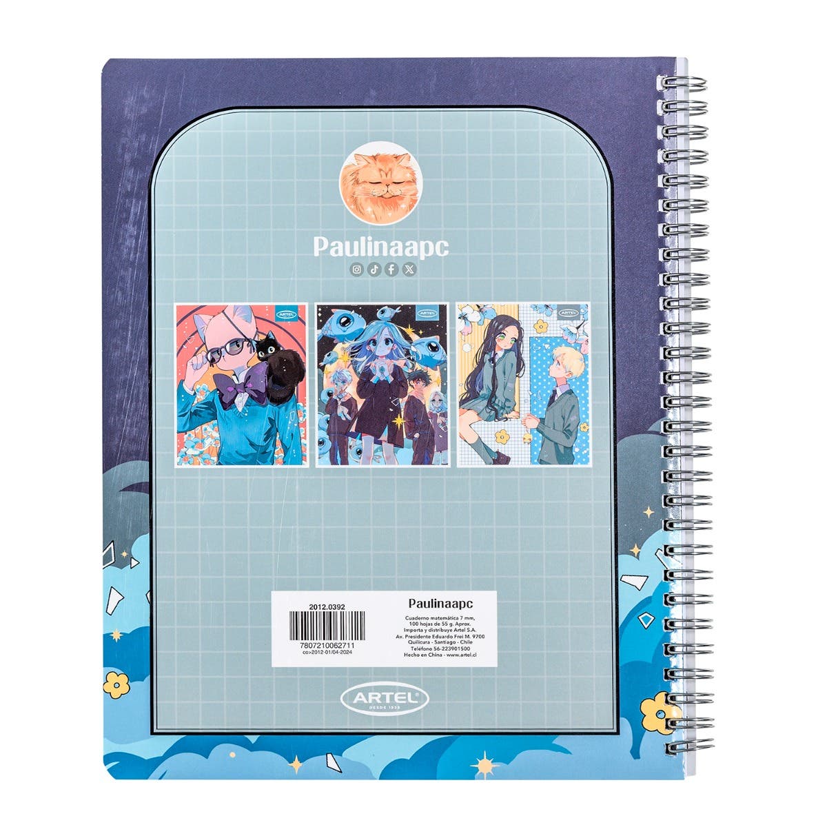 Cuaderno Universitario 100 Hojas 7mm Ilustradoras Chilenas