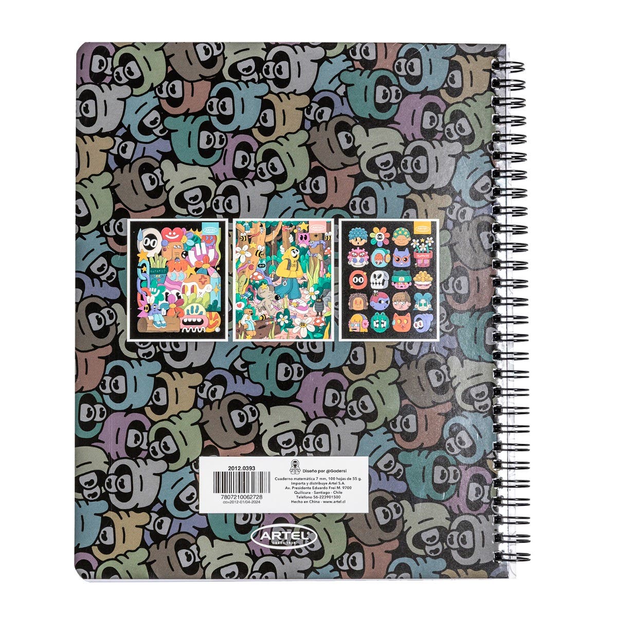 Cuaderno Universitario 100 Hojas 7mm Ilustradores Chilenos