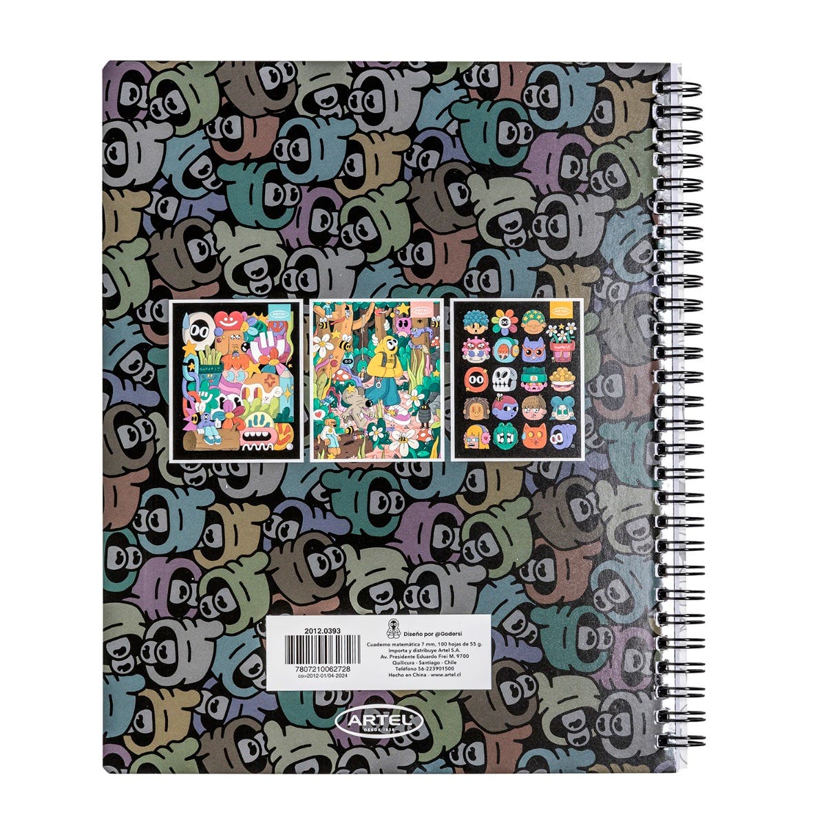 Cuaderno Universitario 100 Hojas 7mm Ilustradores Chilenos