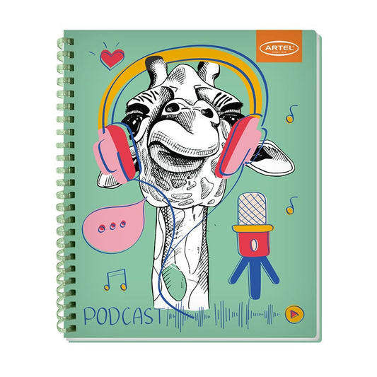 Cuaderno Universitario 100 Hojas 7mm Animales Divert Espiral Soft
