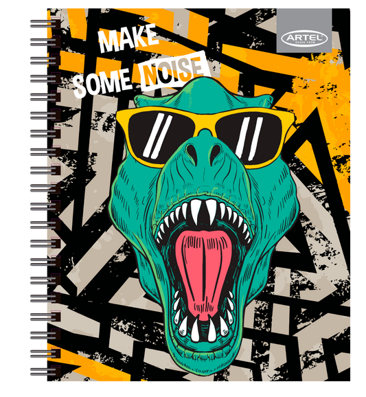 CUADERNO UNIVERSITARIO ARTEL 100 HOJAS 7MM DISEÑO DINO 2024 ARTEL
