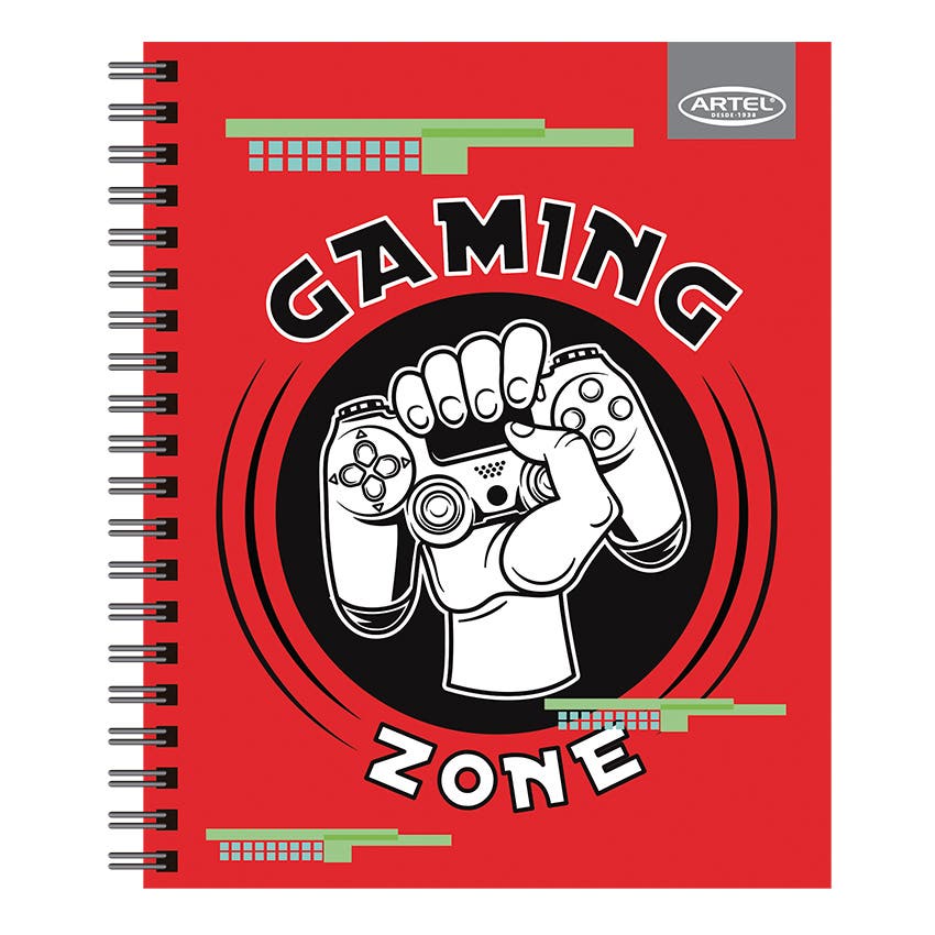CUADERNO UNIVERSITARIO ARTEL 100 HOJAS 7MM DISEÑO GAMERS 2024
