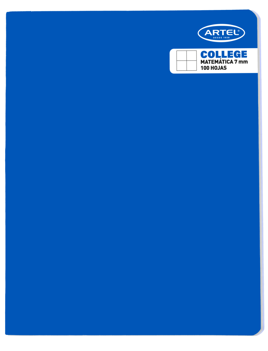Cuaderno College Matemáticas 7mm. 100 Hojas Color Aleatorio Artel