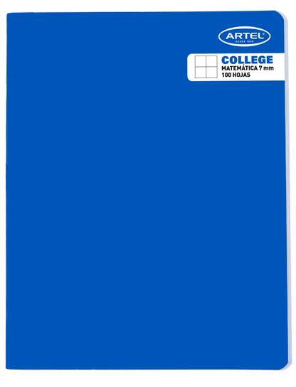 Cuaderno College Matemáticas 7mm. 100 Hojas Color Aleatorio Artel