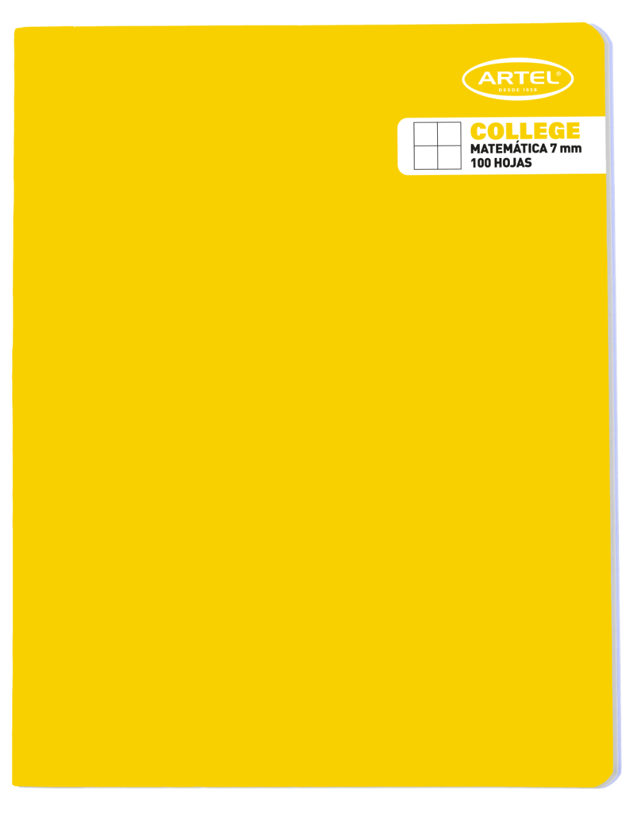 Cuaderno College Matemáticas 7mm. 100 Hojas Color Aleatorio Artel