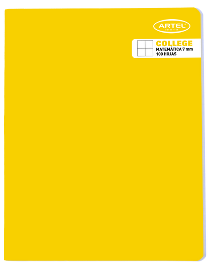 Cuaderno College Matemáticas 7mm. 100 Hojas Color Aleatorio Artel