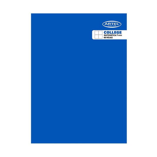Cuaderno College Matemática 7mm 80 Hojas Artel