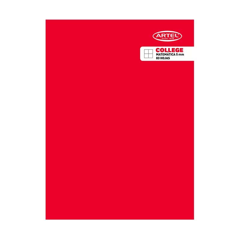 Cuaderno College Matemática 5mm 80 Hojas Artel