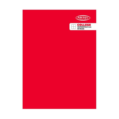 Cuaderno College Matemática 5mm 80 Hojas Artel