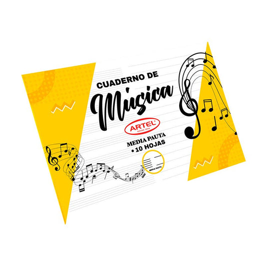 Cuaderno 1/2 Pauta Musica 10 Hojas Artel