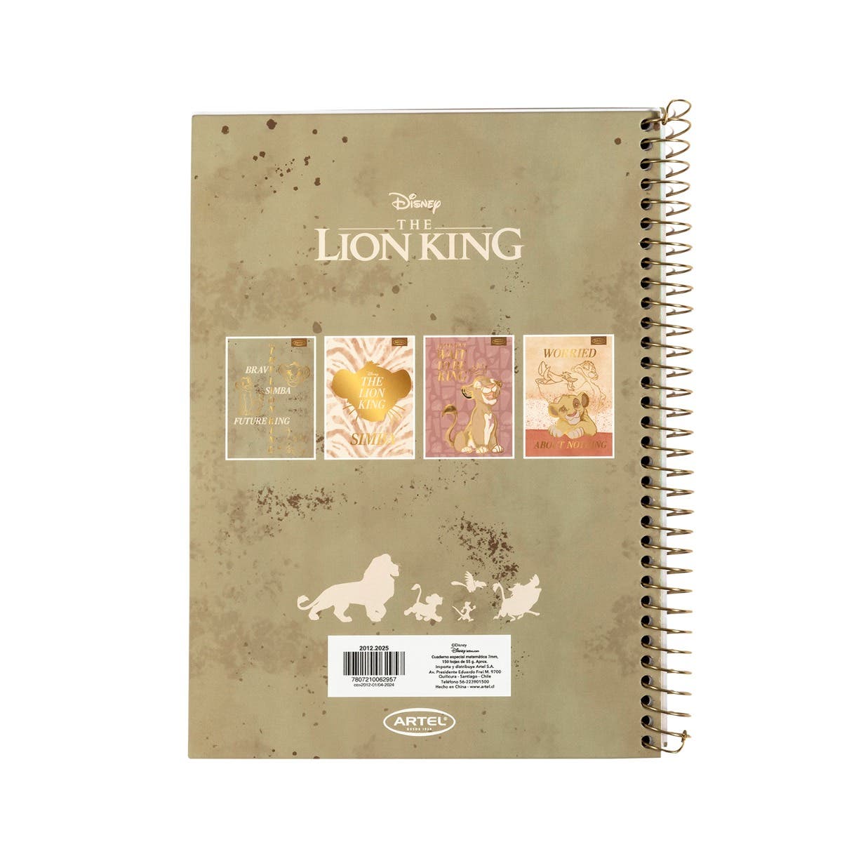 Cuaderno Especial 150 Hojas Rey Leon Gold Artel