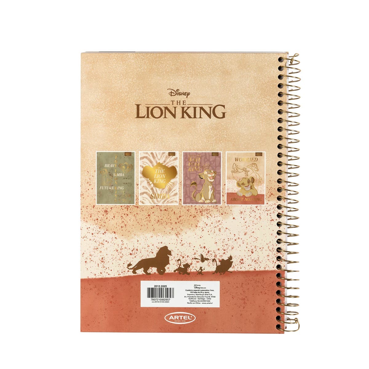 Cuaderno Especial 150 Hojas Rey Leon Gold Artel