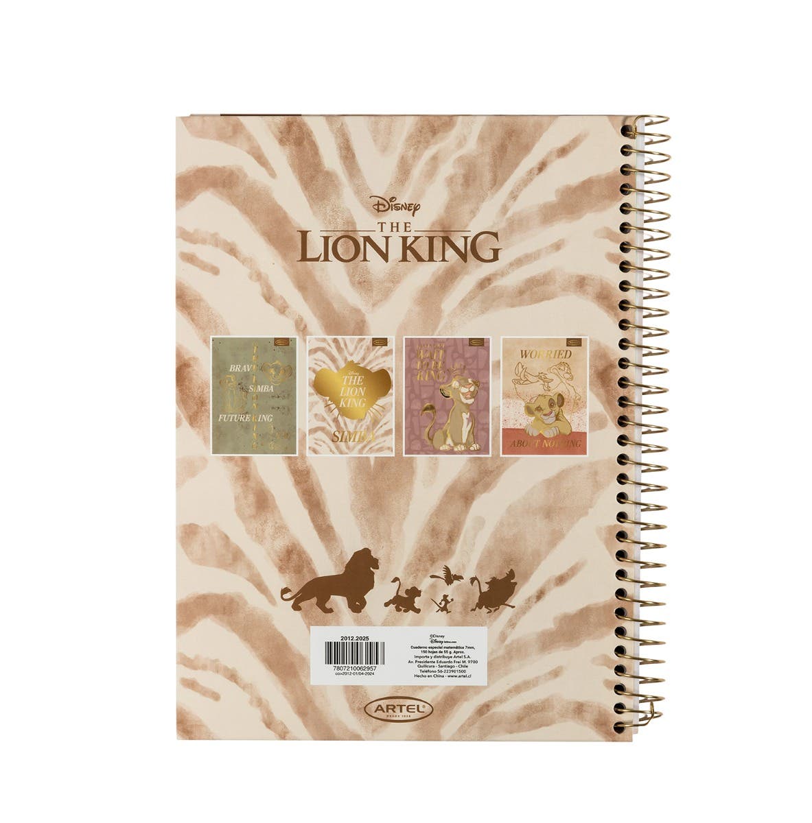 Cuaderno Especial 150 Hojas Rey Leon Gold Artel