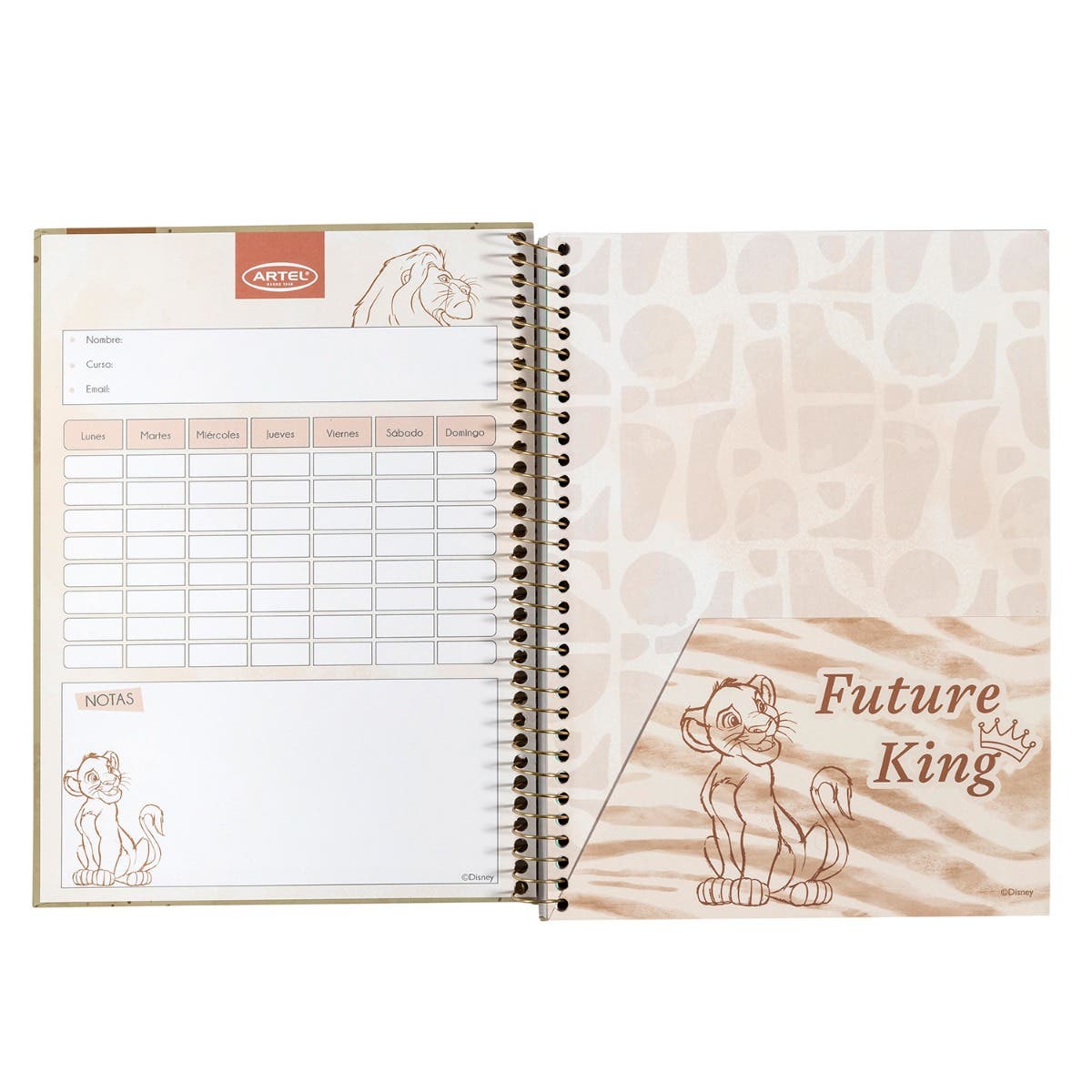 Cuaderno Especial 150 Hojas Rey Leon Gold Artel