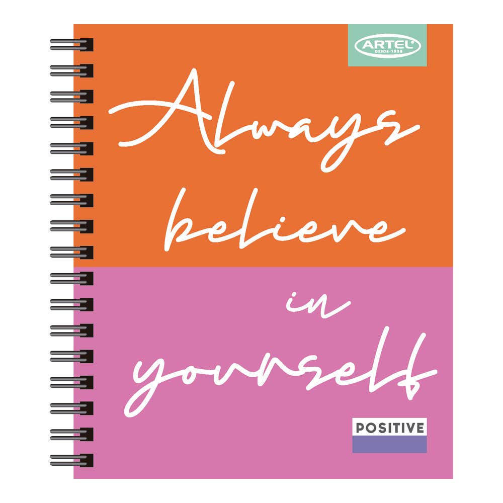 Cuaderno Book Positive 120 Hojas 7mm. Diseño Aleatorio Artel