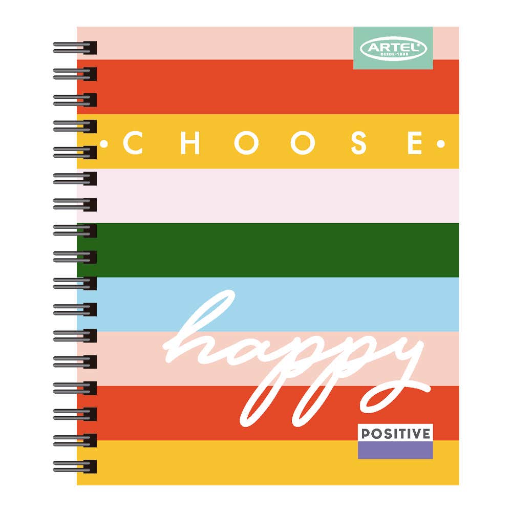 Cuaderno Book Positive 120 Hojas 7mm. Diseño Aleatorio Artel