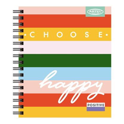 Cuaderno Book Positive 120 Hojas 7mm. Diseño Aleatorio Artel