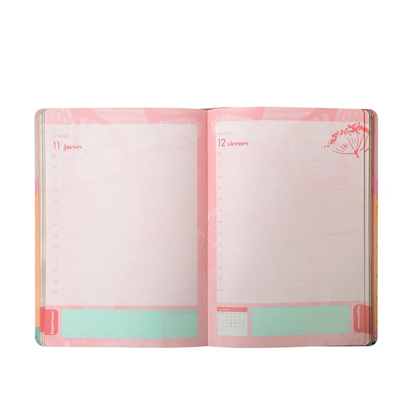 Agenda 2025 Pastel Flower Con Elástico