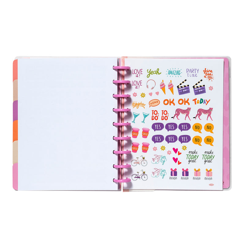 Planner 12 Meses Artel Discos Diseño Animal Pink