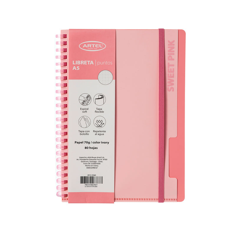 Libreta Anillo Artel Soft A5 Pastel