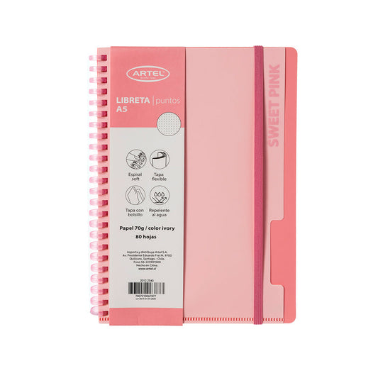 Libreta Anillo Artel Soft A5 Pastel