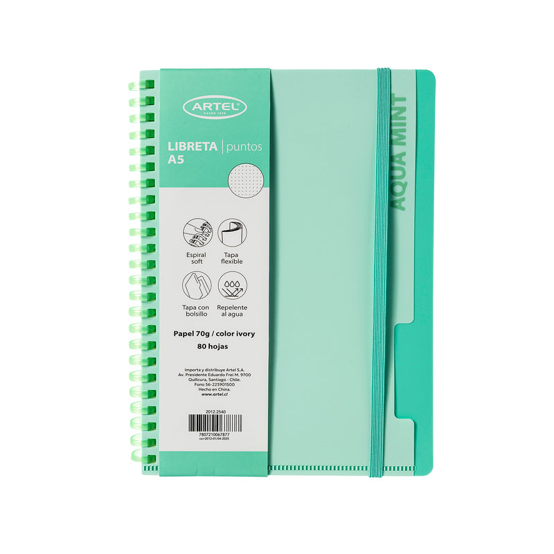 Libreta Anillo Artel Soft A5 Pastel
