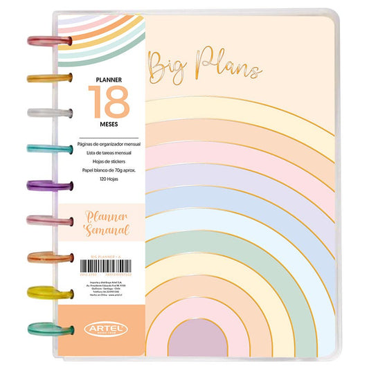 Planner Big Planner 18 meses 17 x 23cm ARTEL