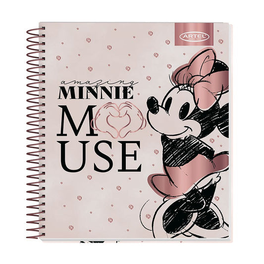 Cuaderno Book 120 Hojas Minnie Gold Rose Artel