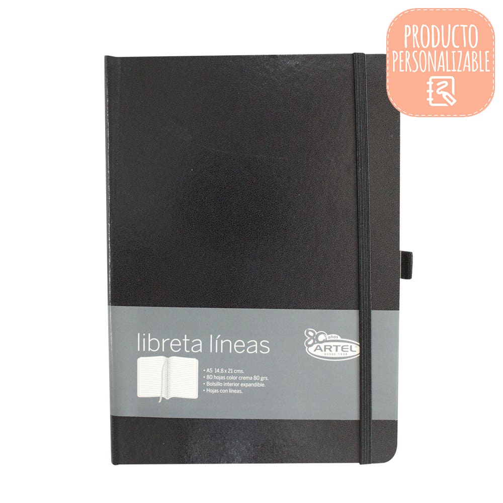 Libreta Negra LineasA5 Artel