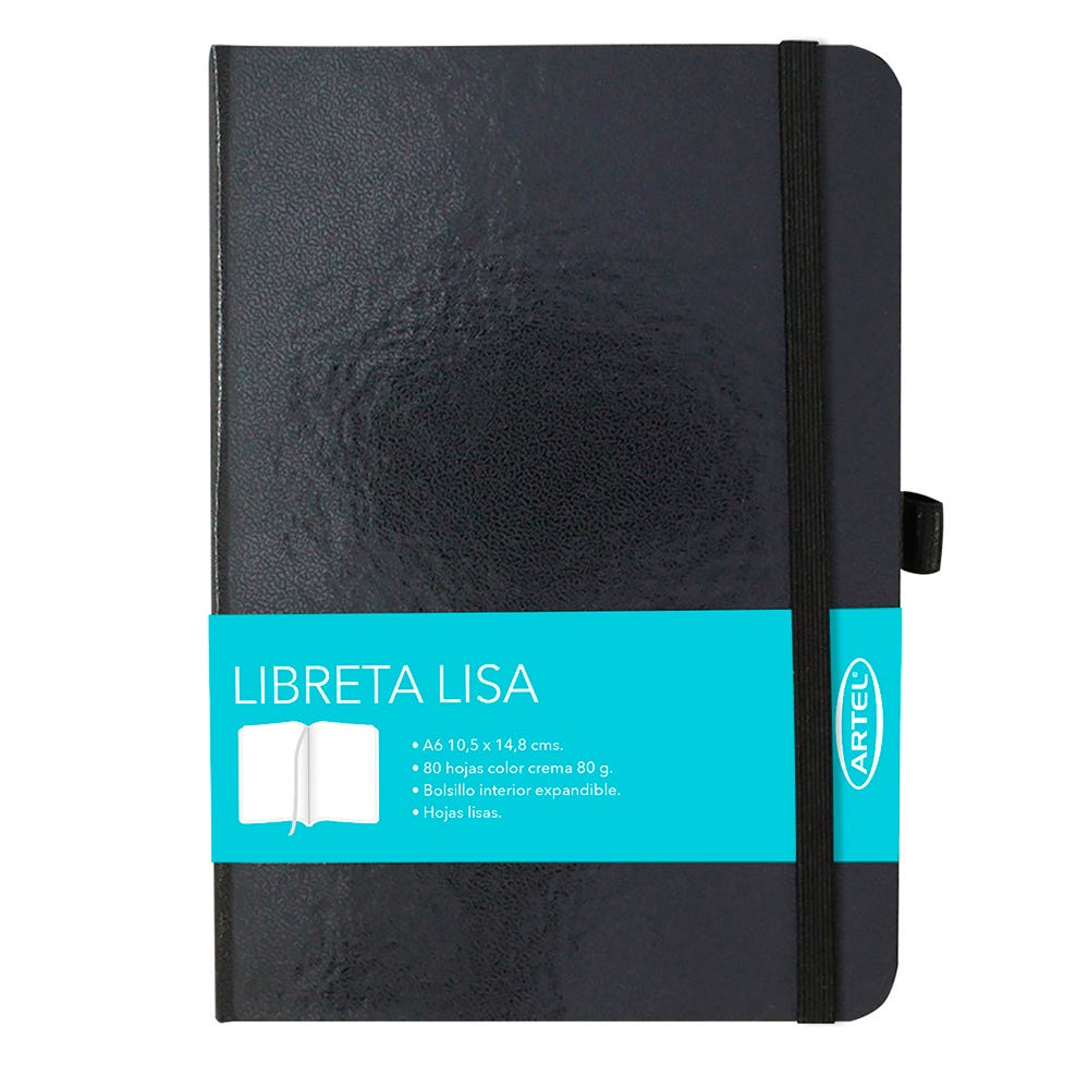 Libreta Negra Lisa A6 Artel
