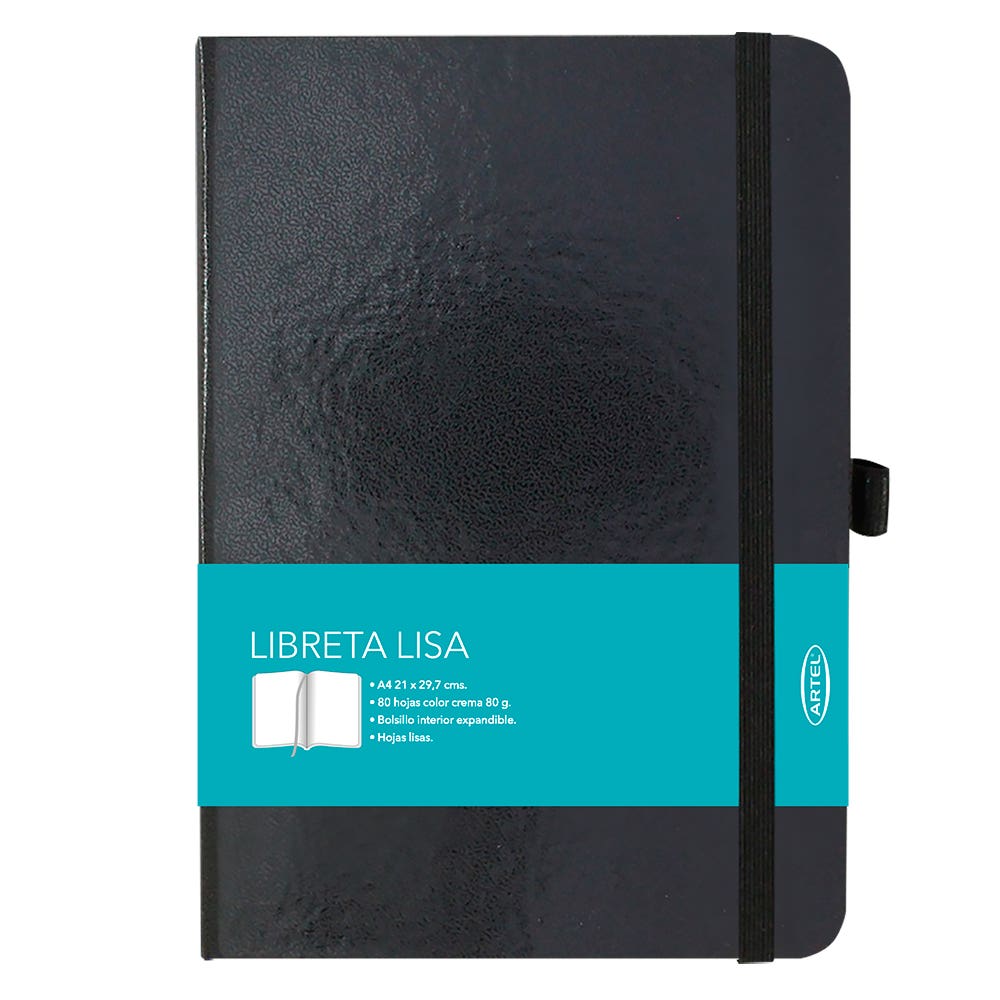 Libreta Negra Lisa A4 Artel