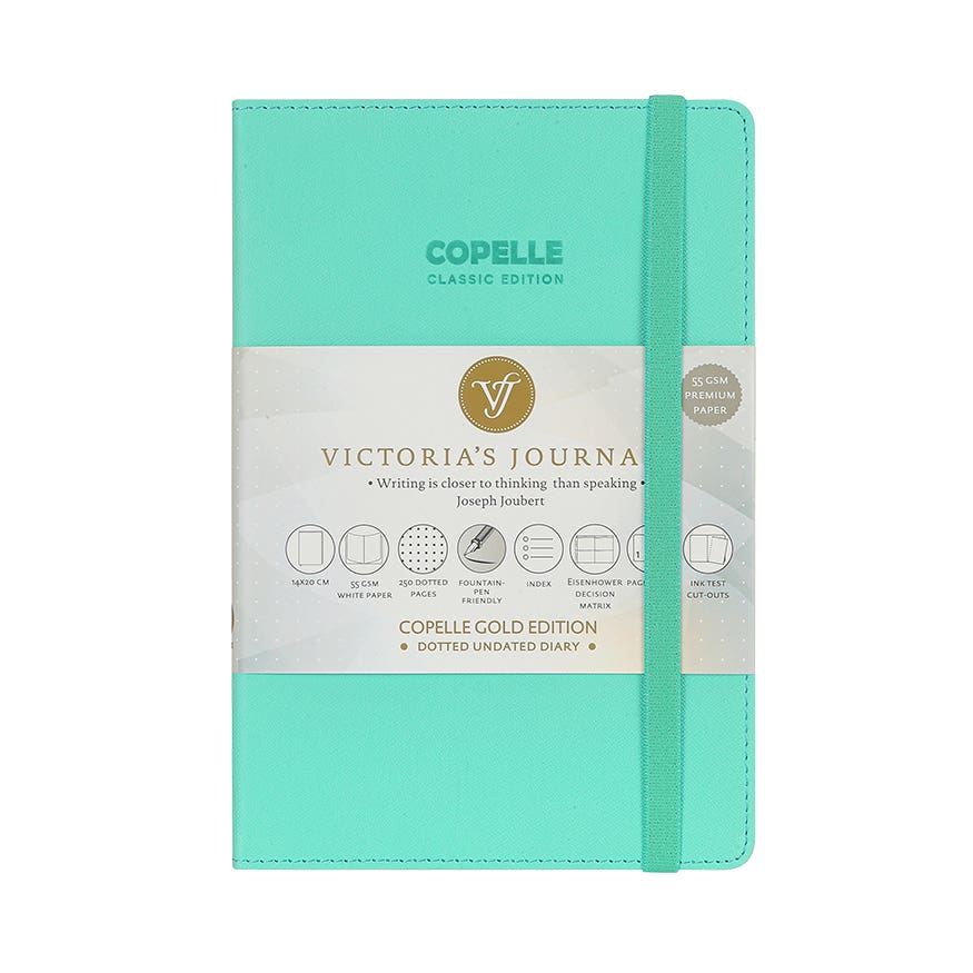 Libreta tapa Azul Victorias Journals 14x21 152hjs puntos  